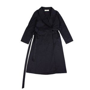 A_PLAN_APPLICATION Navy Blue Belted Wrap Dress Size S $1225